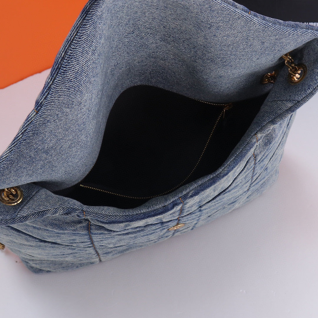 YL.S Loulou Puffer Denim Cloud Bag: Elevate Your Style with Timeless Sophistication