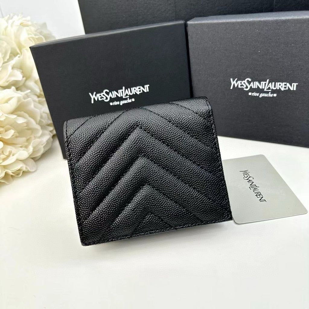 Y Compact Leather Bi-Fold Wallet