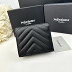 Y Compact Leather Bi-Fold Wallet