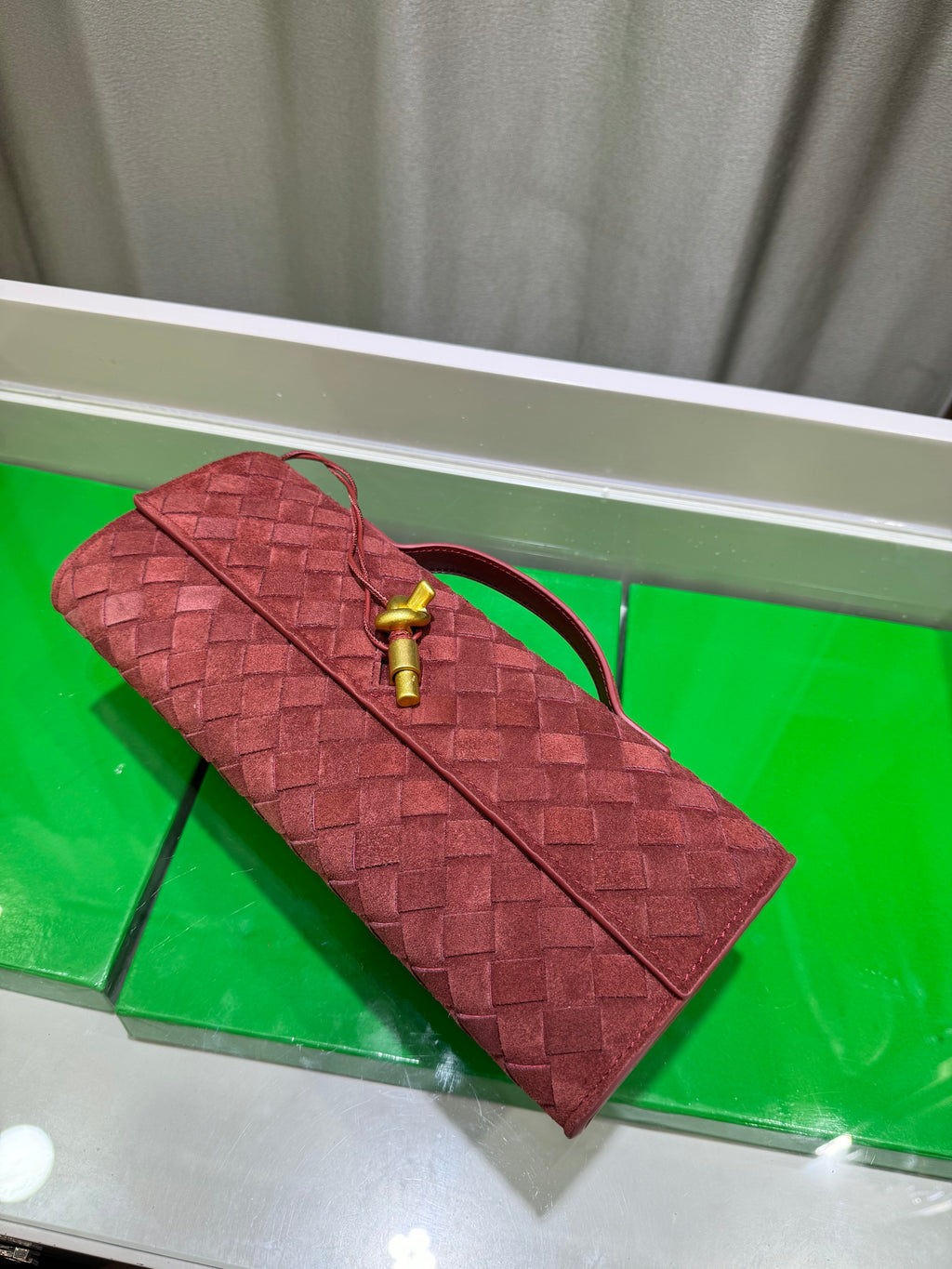 Frosted Leather Evening Handbag