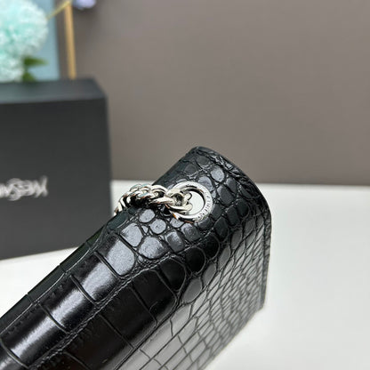 Y*S*L Crocodile Embossed Tassel Bag