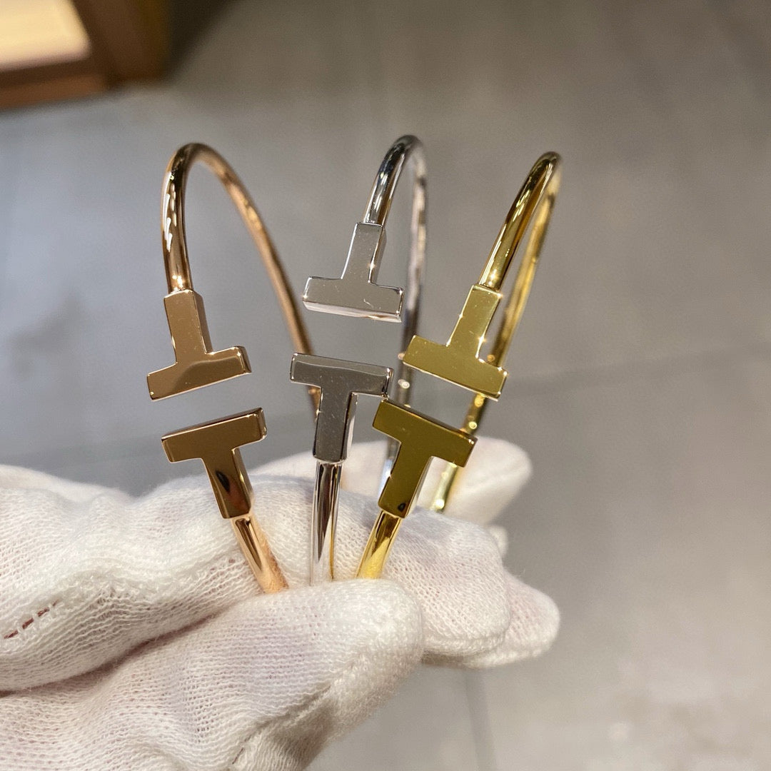 T-Brand Double T Open Cuff Bracelet