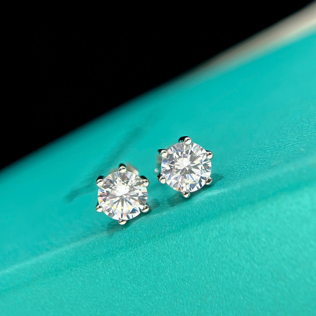 Ti*ffa*ny Classic Six-Prong Solitaire Diamond Earrings