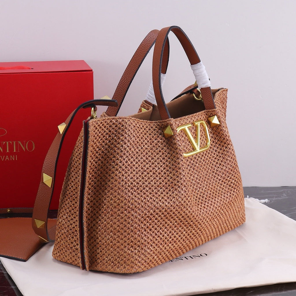 Handwoven Studded Tote Bag