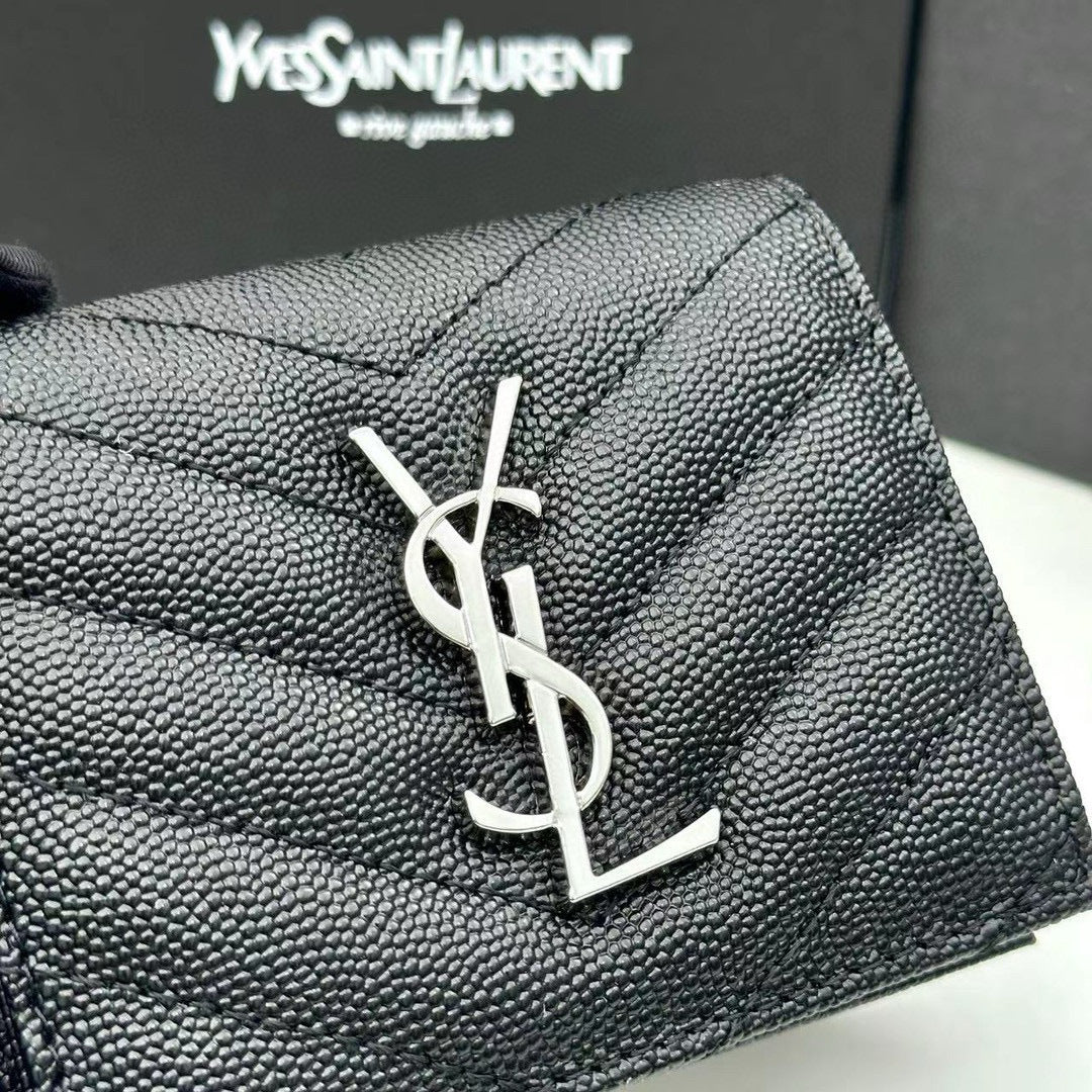 Y Compact Leather Bi-Fold Wallet