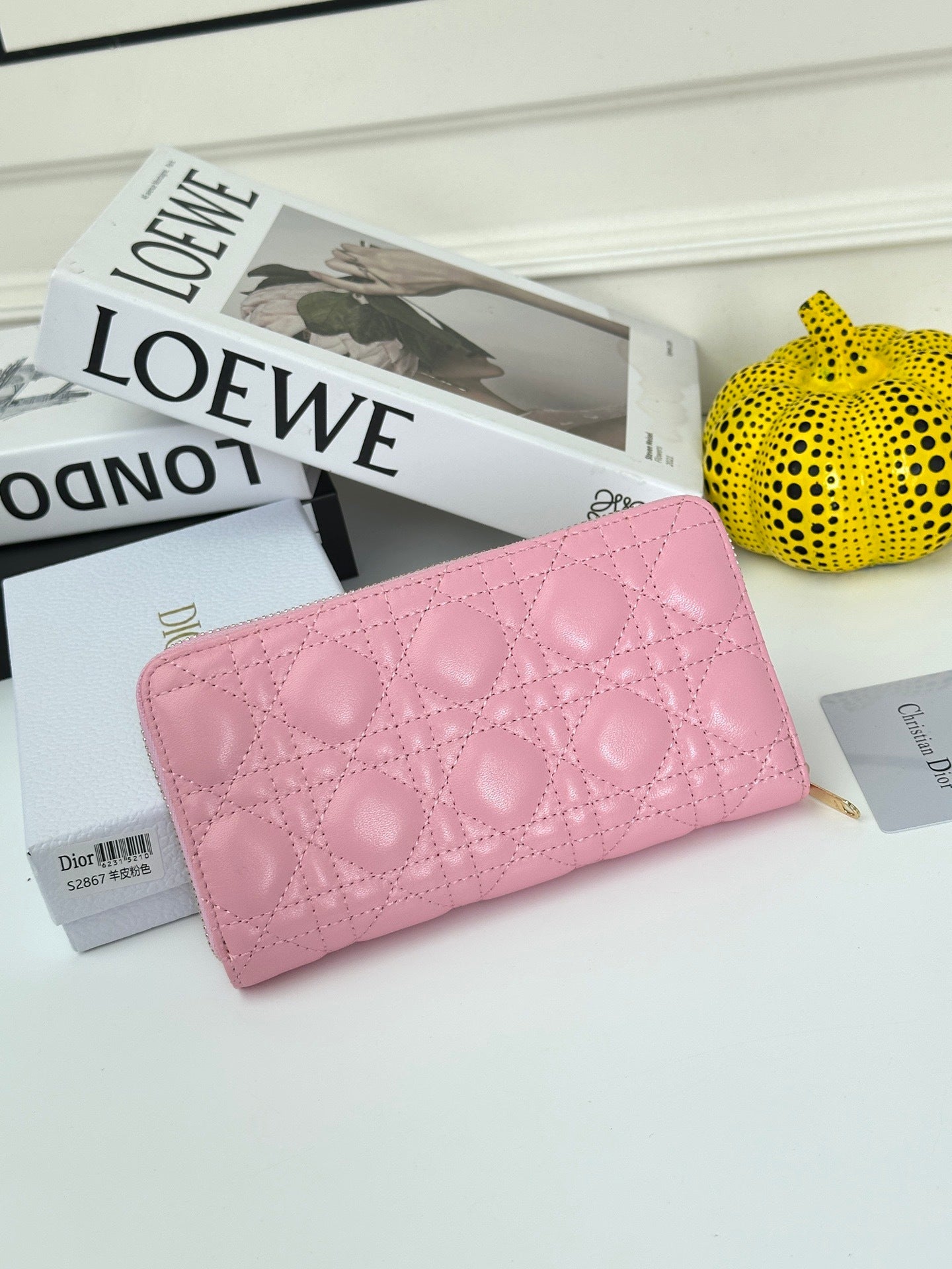 D Bow Logo Card Holder | S2867/ S2866| Lambskin |