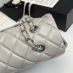 Maxi Quilted Flap Bag in Lambskin — 33cm