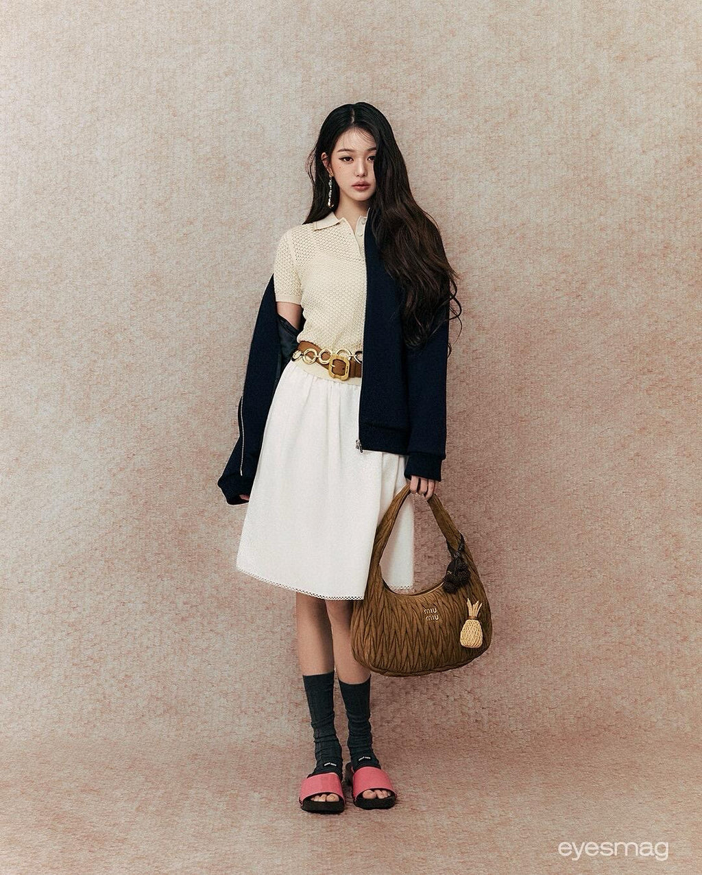 Quilted Suede-Lambskin Shoulder Bag