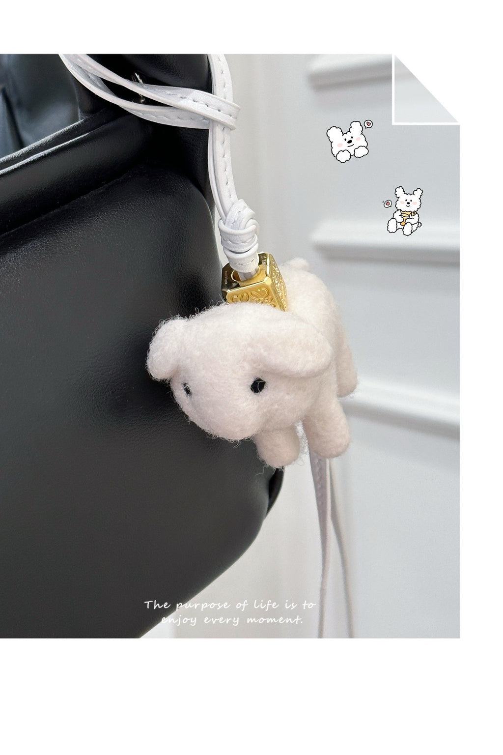 Felt & Leather Bunny Charm 🐰