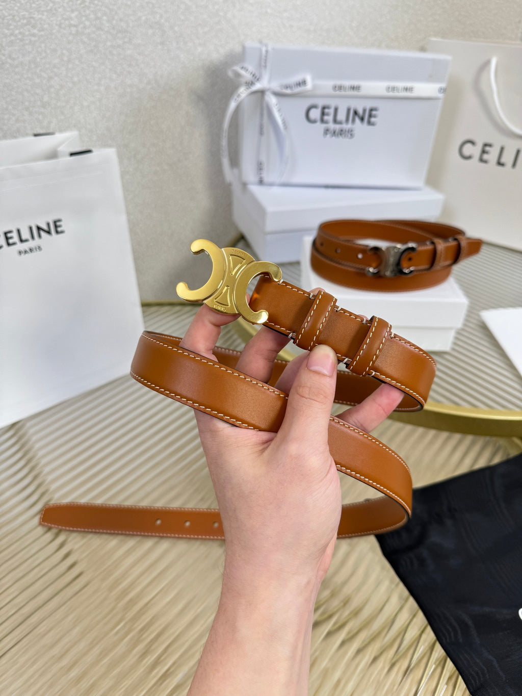 Triomphe Buckle Belt — 25mm