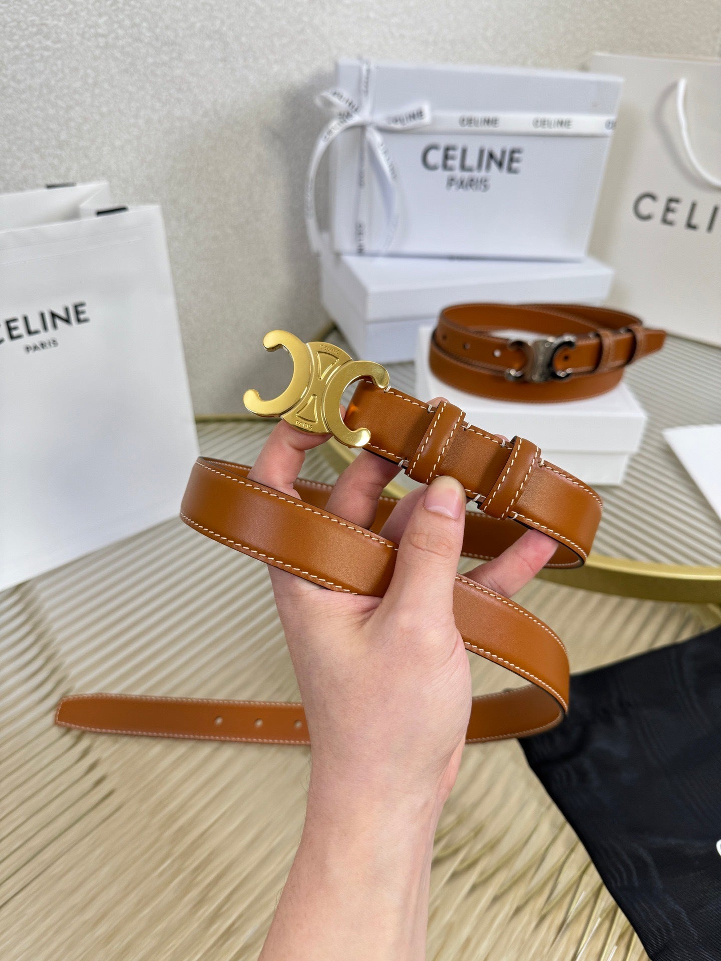 Triomphe Buckle Belt — 25mm