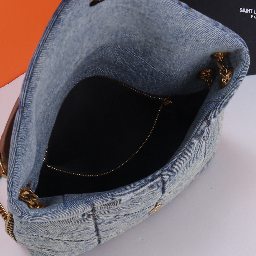 YL.S Loulou Puffer Denim Cloud Bag: Elevate Your Style with Timeless Sophistication