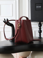 Bucket Bag | LE 37 | Smooth Calfskin | Dark Red (Premium Quality )