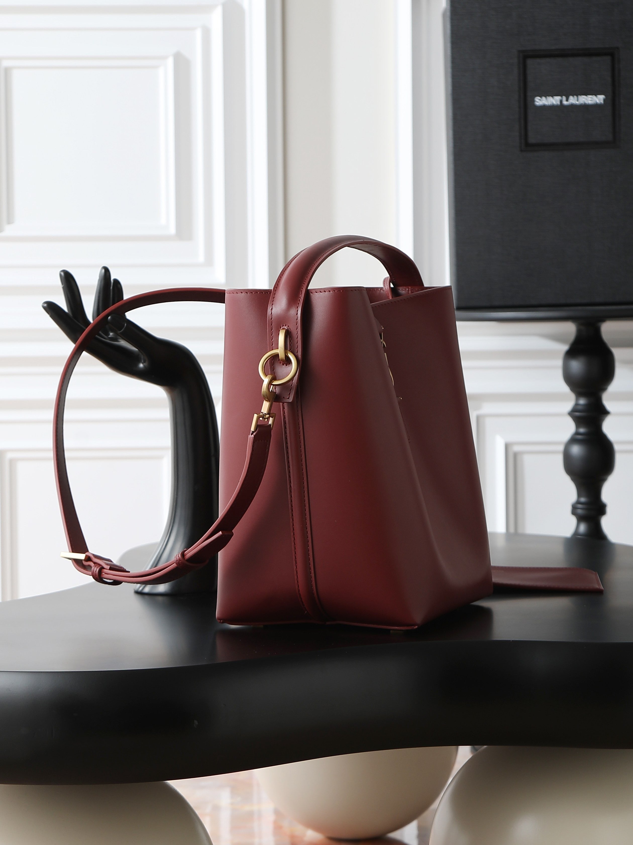 Bucket Bag | LE 37 | Smooth Calfskin | Dark Red (Premium Quality )