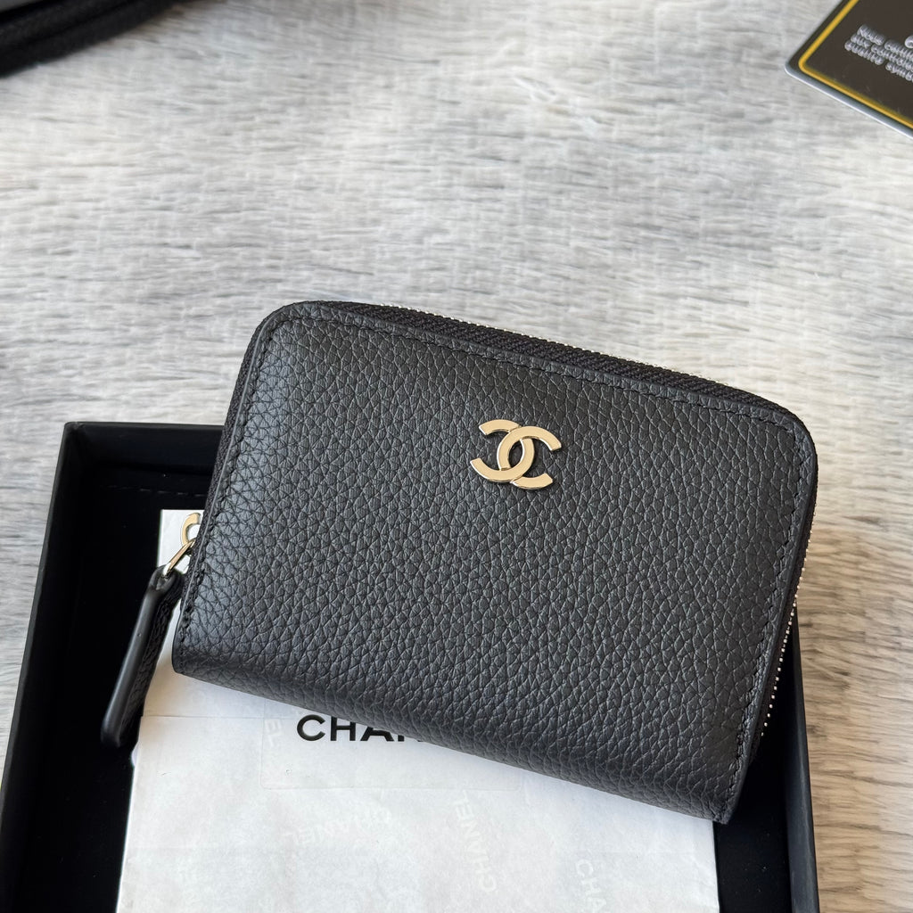 Lychee-Grain Zip Coin Purse (Premium Quality)