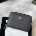 Lychee-Grain Zip Coin Purse (Premium Quality)