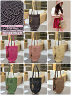 Handcrafted Raffia & Leather Tote  (Premium Quality)