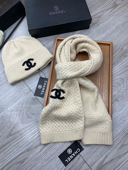 C*h*a*n*e*l Hat & Scarf Set – Timeless Elegance and Cozy Warmth in One