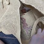 ICARE Woven Raffia Logo Tote (Premium Quality )