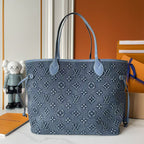 Embossed Denim Neverfull Tote