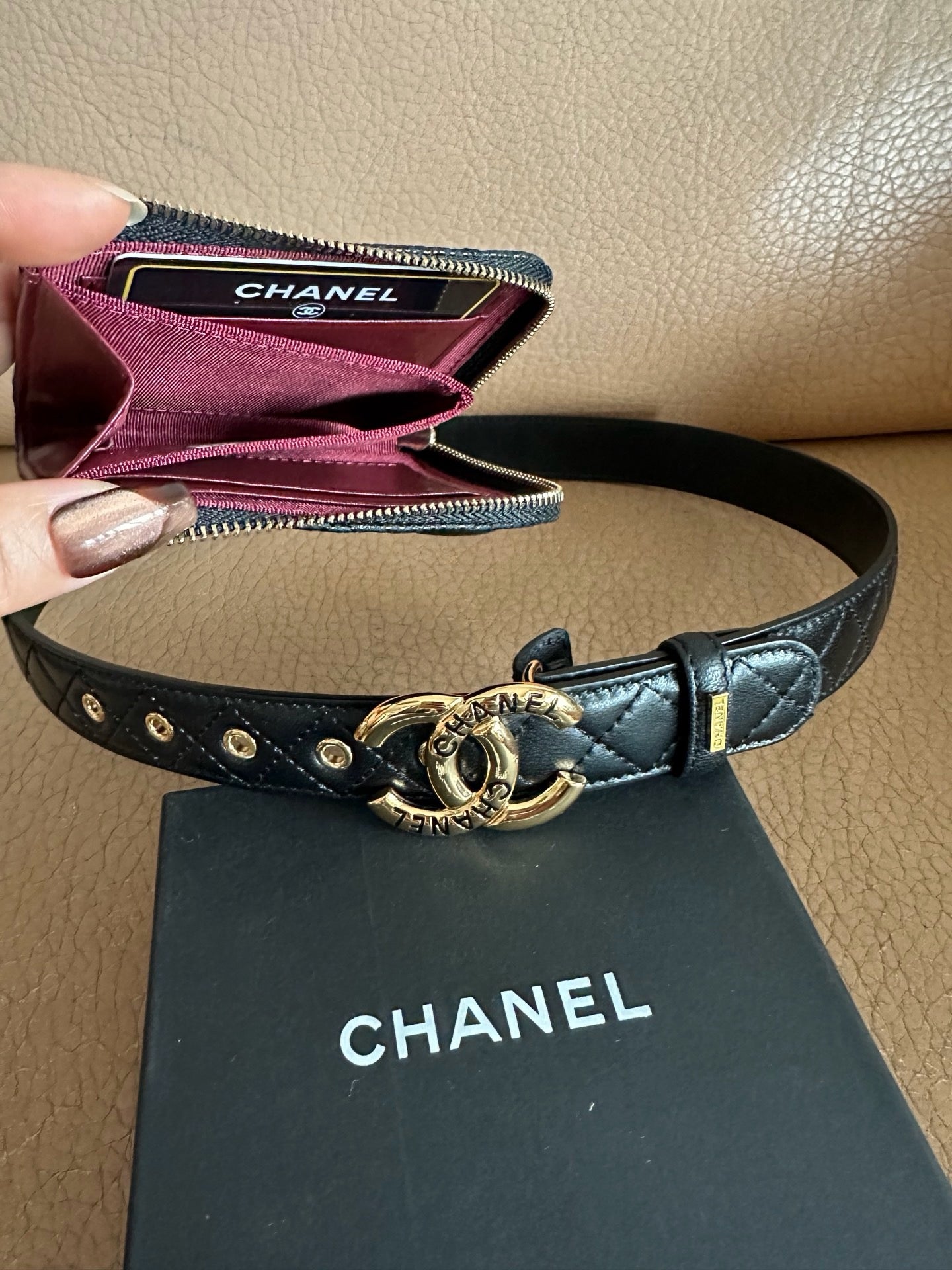 Black & Gold Quilted Belt