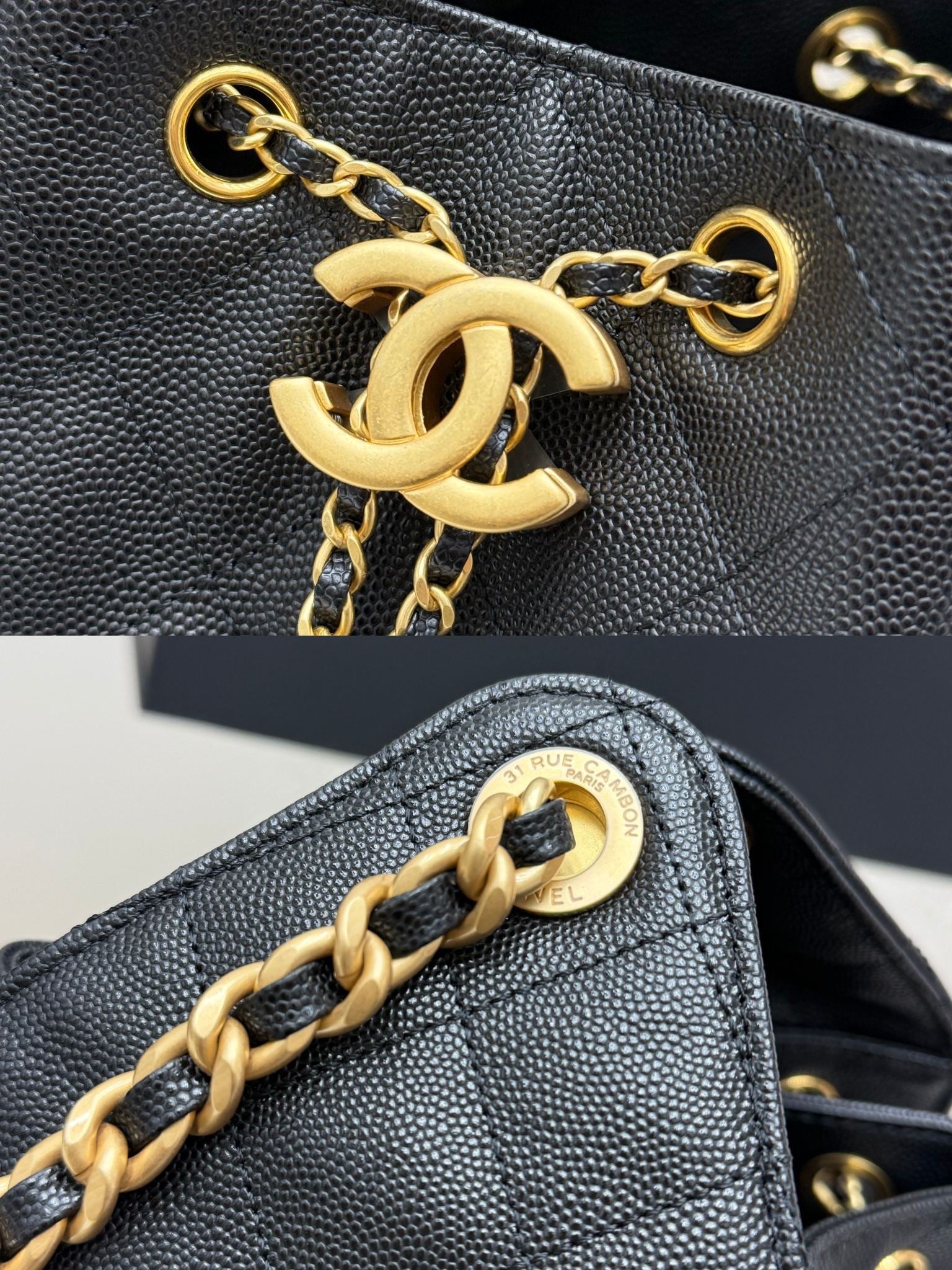 Caviar Leather Hobo Bag | 25C | Large | Premium quality|