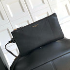 Elegant Black Lambskin Shoulder Tote