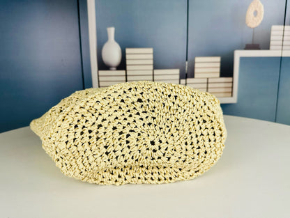 Y*S*L Openwork Straw Basket Bag