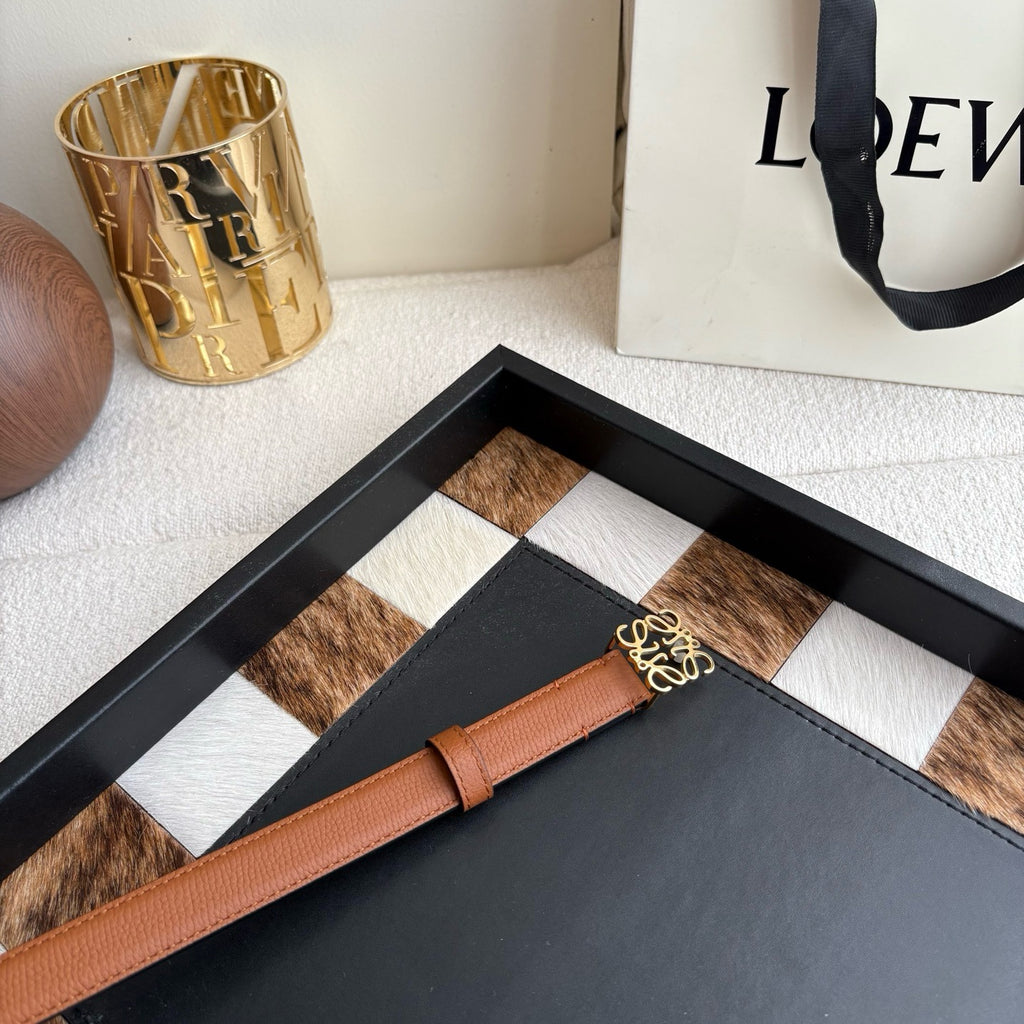 Anagram Buckle Leather Belt