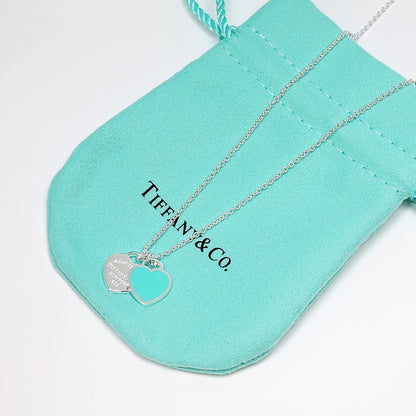 Authentic Tif.Co. Double Heart Necklace 925 Silver