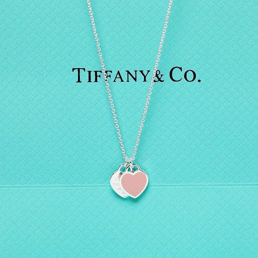 Authentic Tif.Co. Double Heart Necklace 925 Silver