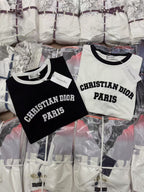 New Contrast-Trim Letter Patch T-Shirt