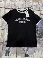 New Contrast-Trim Letter Patch T-Shirt