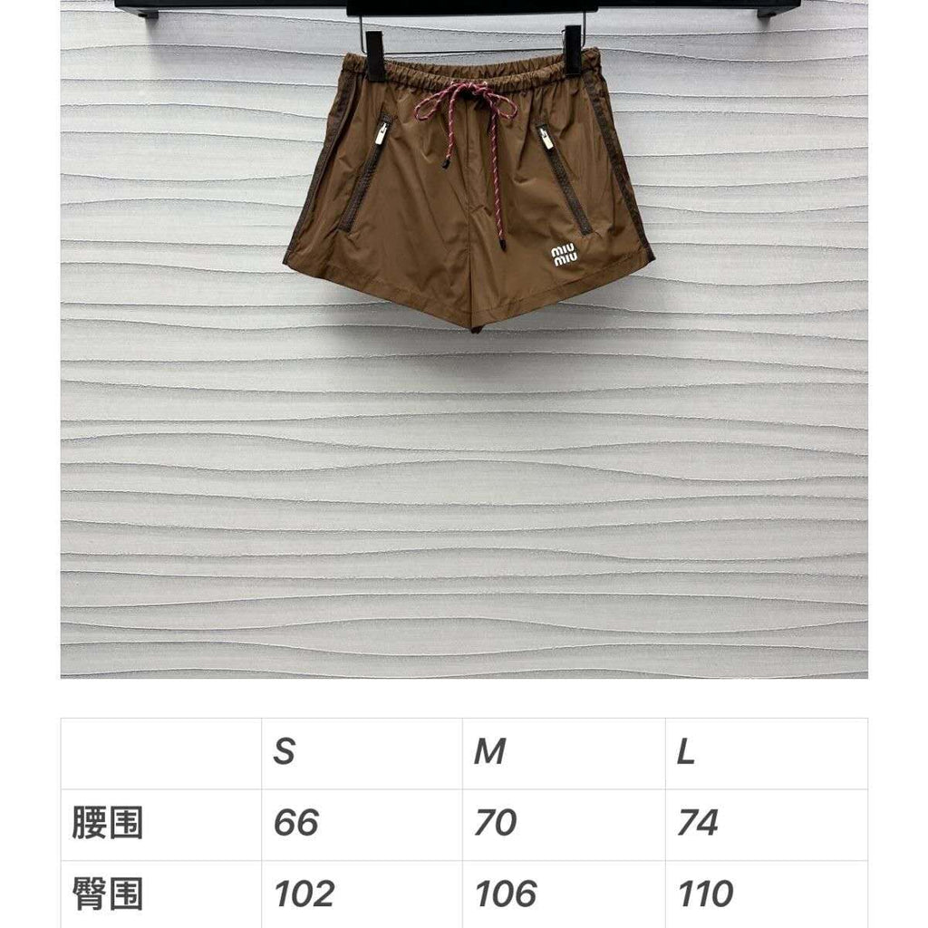 2025 Early Spring Nylon Drawstring Hooded Jacket & Shorts Set