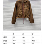 2025 Early Spring Nylon Drawstring Hooded Jacket & Shorts Set