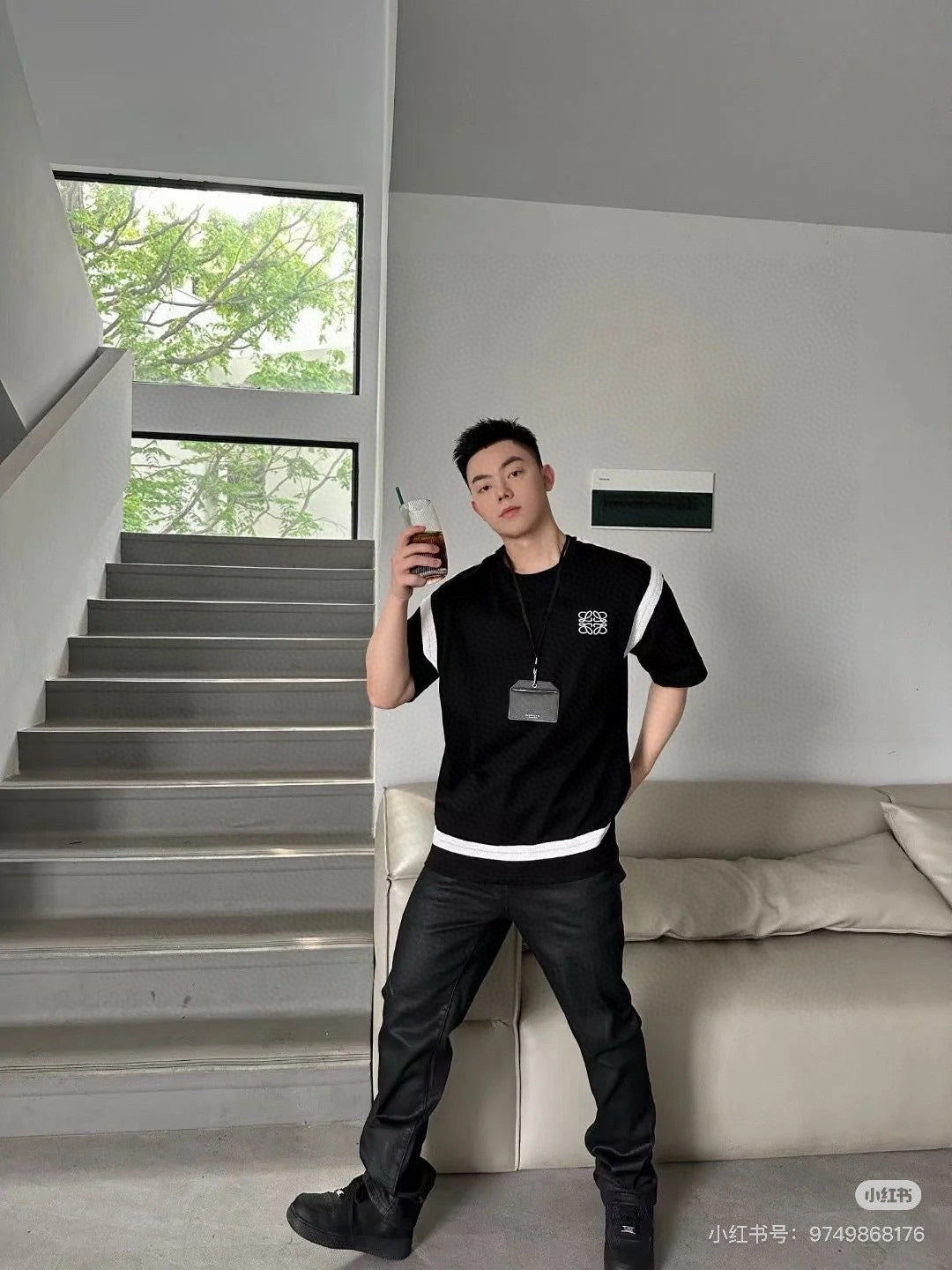 Unisex Embroidered Logo T-Shirt – Woven Trim Detailing