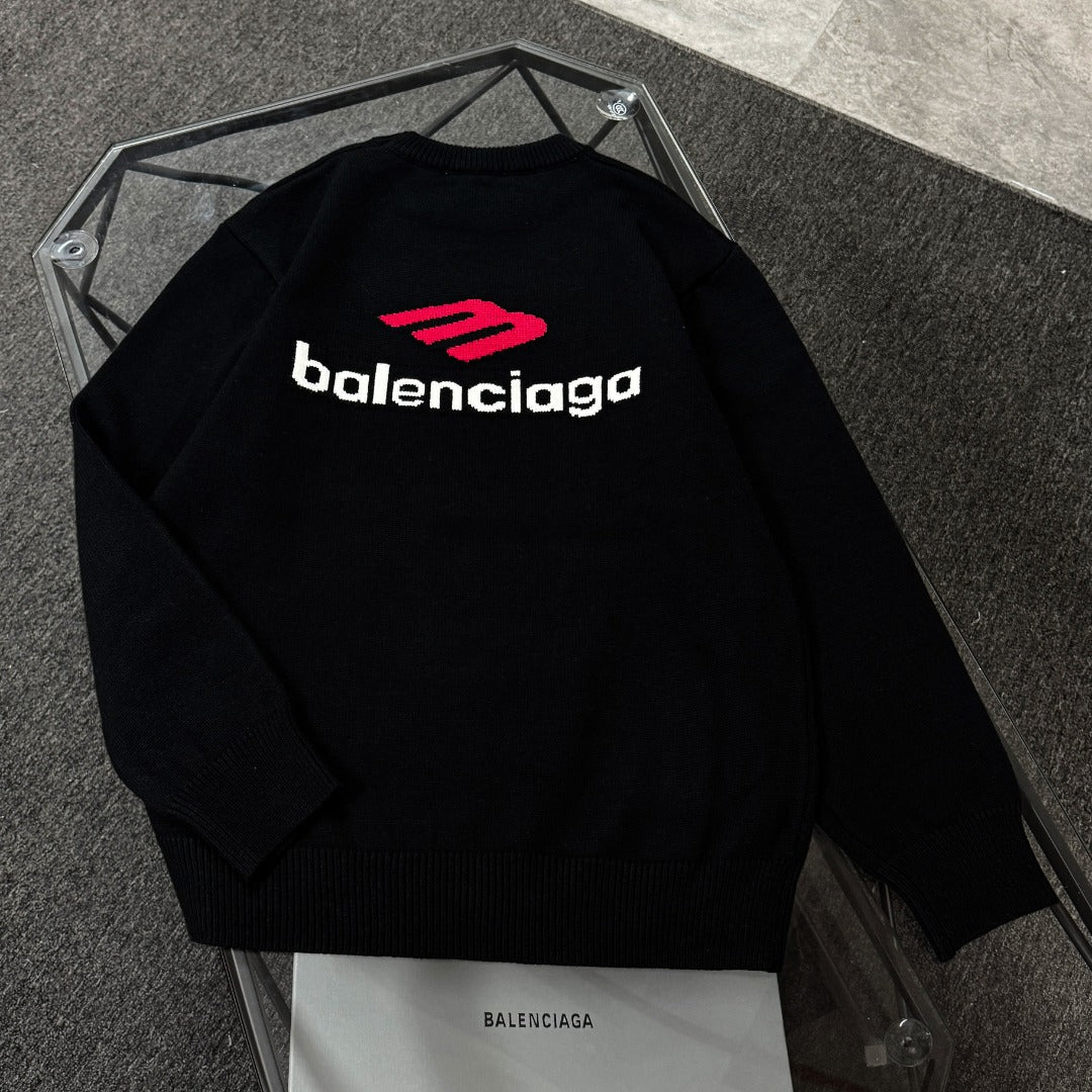 Unisex Jacquard Wool Sweater – Oversized Fit