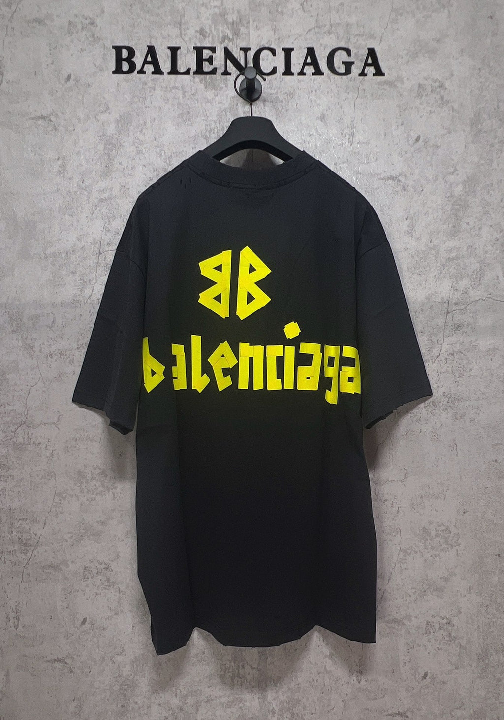 Unisex Distressed Tape-Effect Print T-Shirt – Premium Cotton