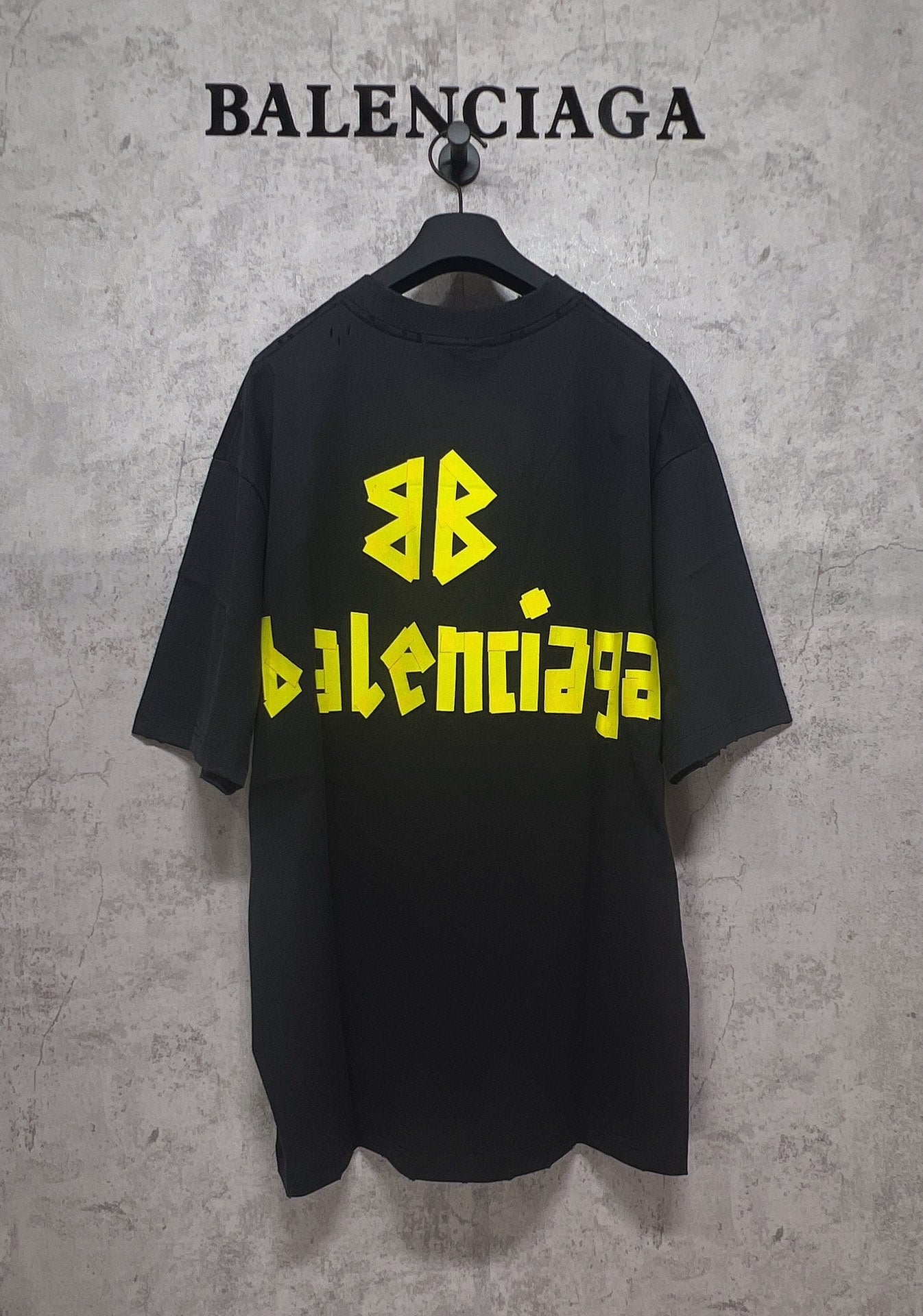 Unisex Distressed Tape-Effect Print T-Shirt – Premium Cotton