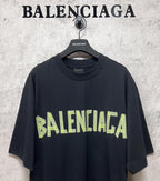 Unisex Distressed Tape-Effect Print T-Shirt – Premium Cotton