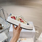 2025 Embroidered Platform Canvas Sneakers