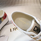 2025 Embroidered Platform Canvas Sneakers