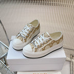 2025 Embroidered Platform Canvas Sneakers
