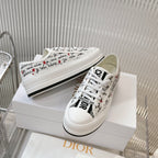 2025 Embroidered Platform Canvas Sneakers