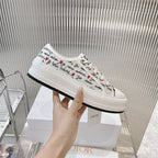 2025 Embroidered Platform Canvas Sneakers