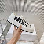 2025 Embroidered Platform Canvas Sneakers