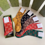 Metallic Knit Mid-Calf Socks — Special 5-Pair Edition