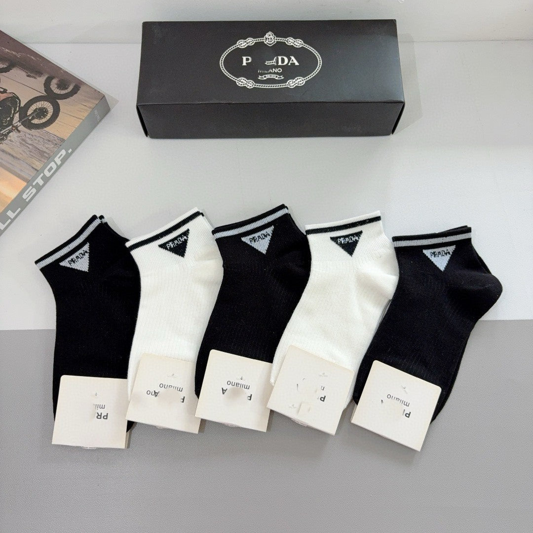 Premium Cotton Short Socks (5-Pair Special Edition)