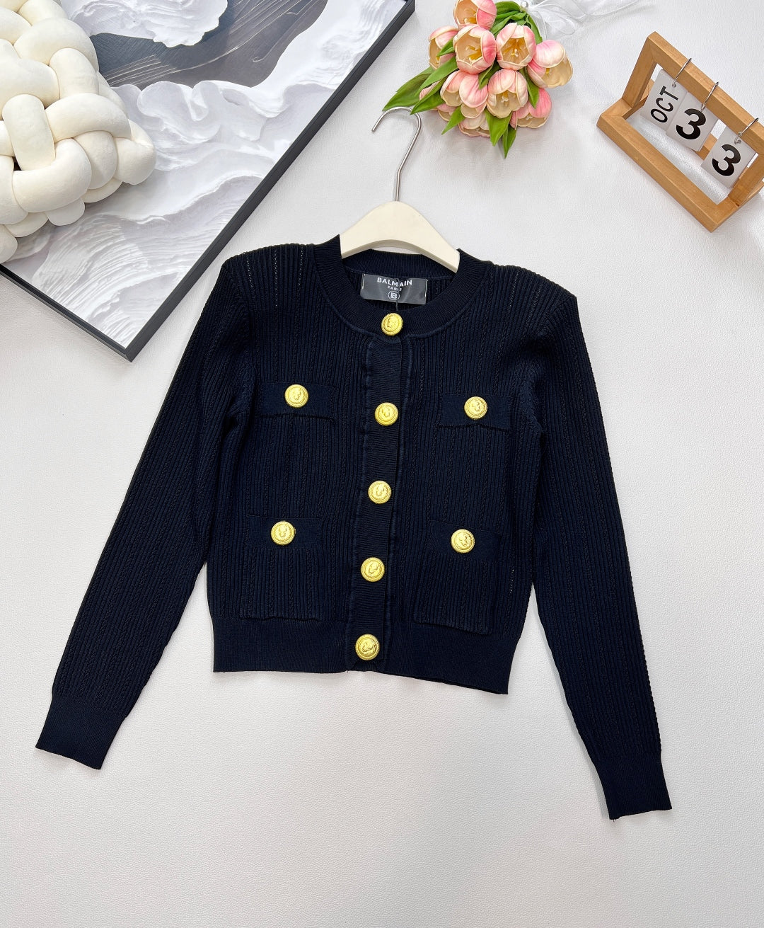 BLMN Luxury Knit Cardigan – Gold Button Edition