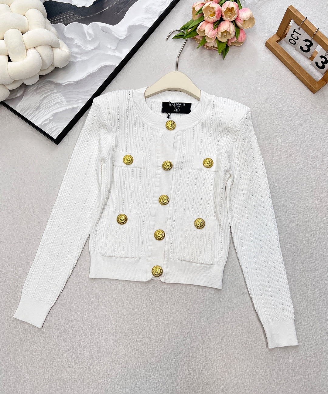 BLMN Luxury Knit Cardigan – Gold Button Edition